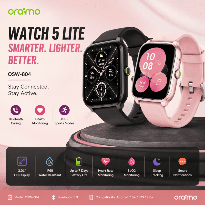 Oraimo Watch 5 Lite OSW-804 Smart Watch Price in Bangladesh