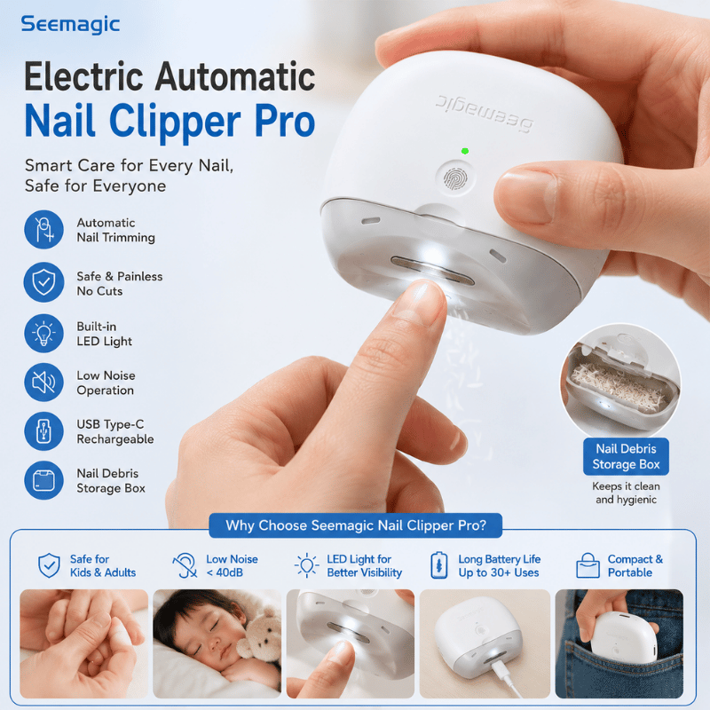 Seemagic Electric Nail Clipper Pro SMNC01 Price in Bangladesh | Smart Automatic Nail Trimmer – WishNGet BD